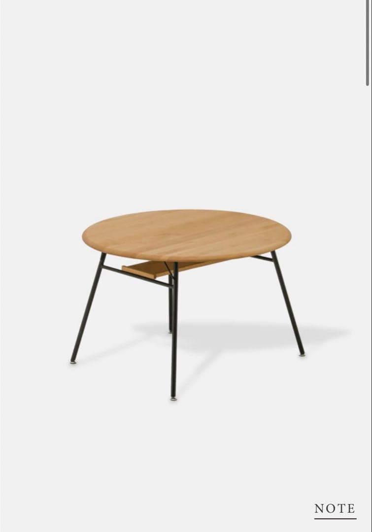 h*d様 モモナチュラル円形木製ダイニングテーブル95cm