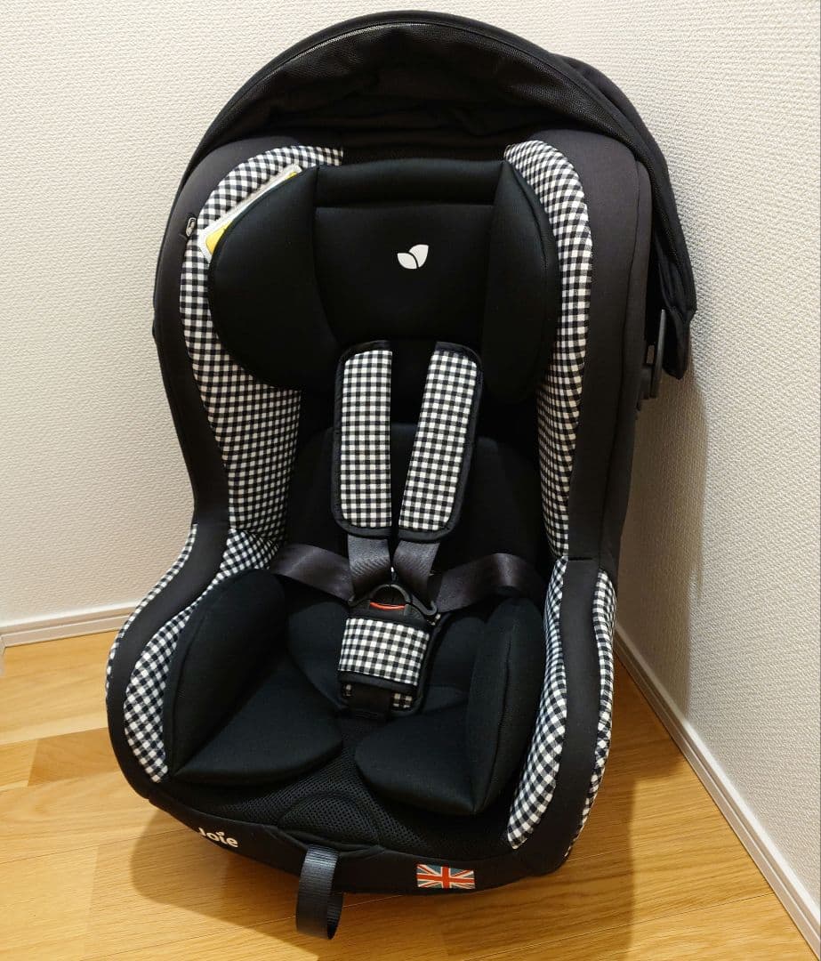 【美品】 Joieチャイルドシート チルト キャノピー付き チェック柄