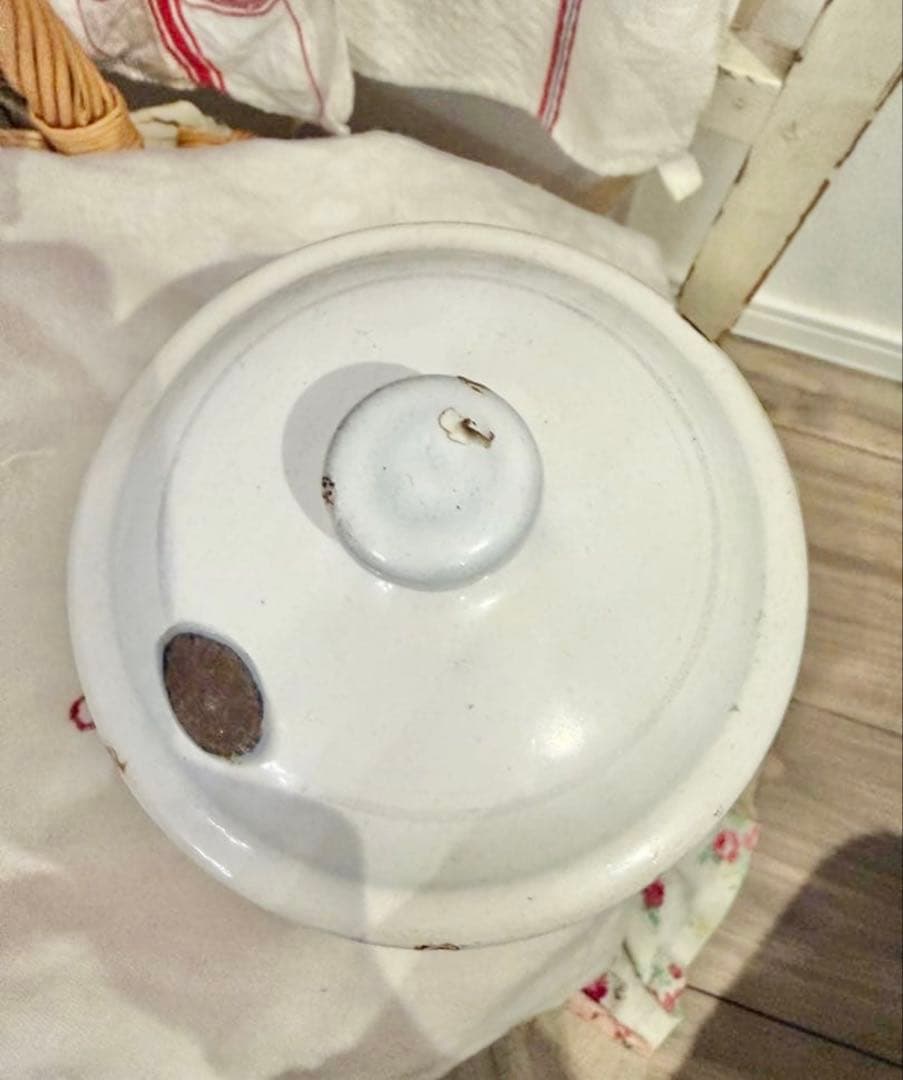 希少 1900s フランスアンティーク ホーロー タピオカ キャニスター