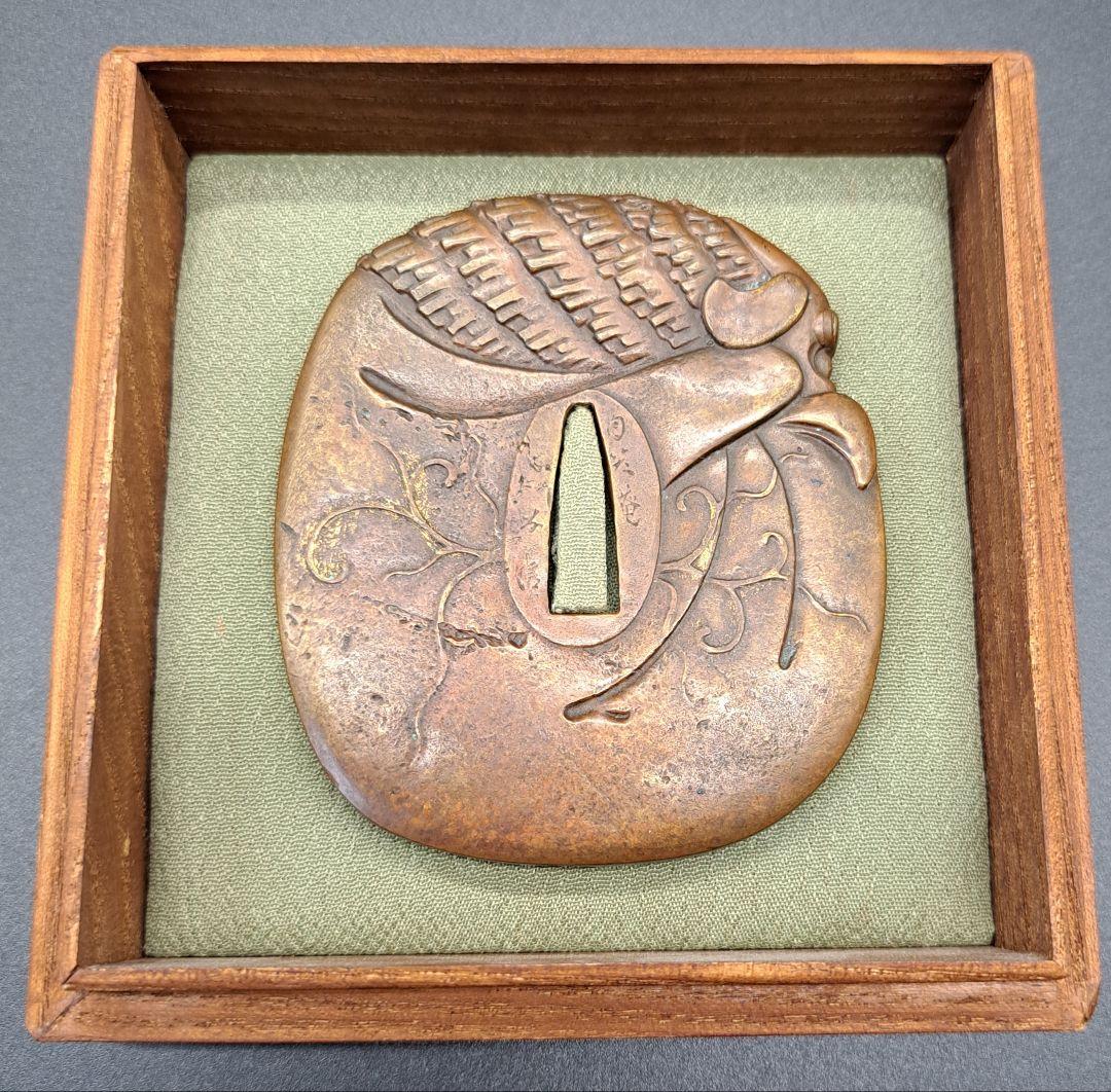 自笑庵友信 獅子舞図変わり鍔 鐔 日本刀 刀 刀装具 時代物 真剣 居合い