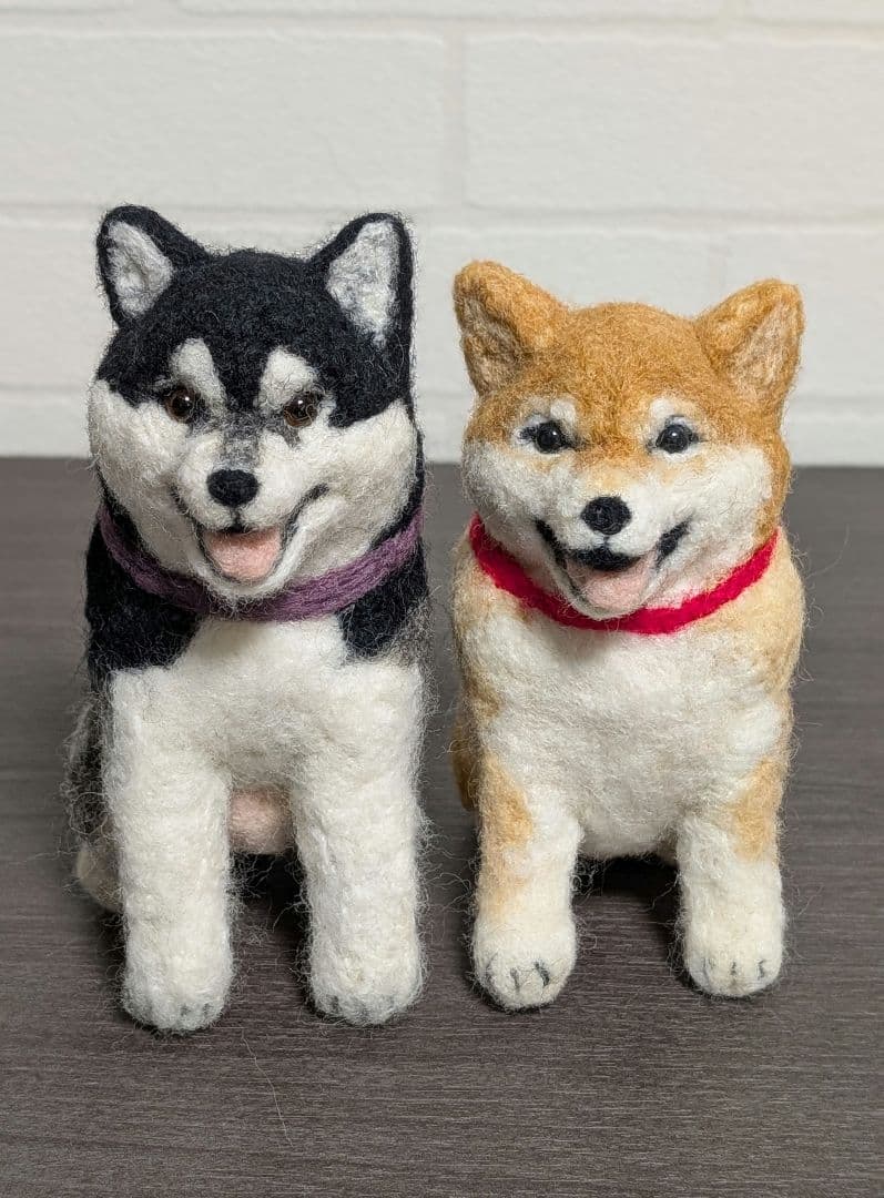 柴犬　羊毛　羊毛フェルト　ハンドメイド　ハスキー