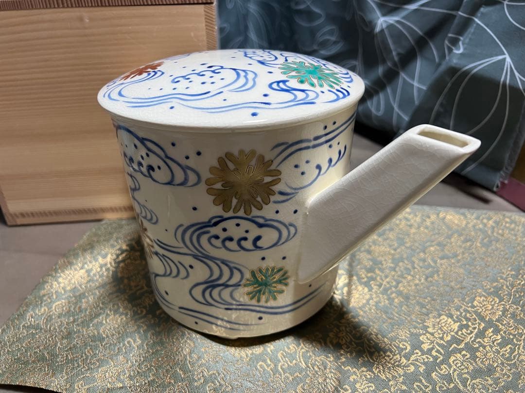 仁清写海松波の絵 水注 橋本紫雲造 水次