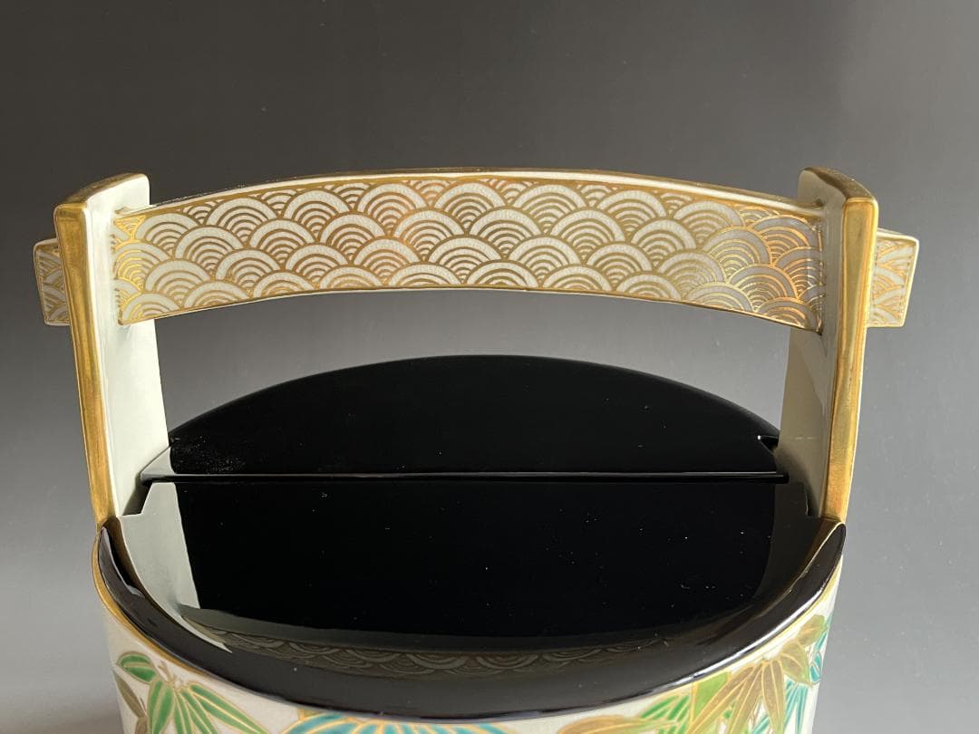 手塚充　竹文手桶　水指　茶道具