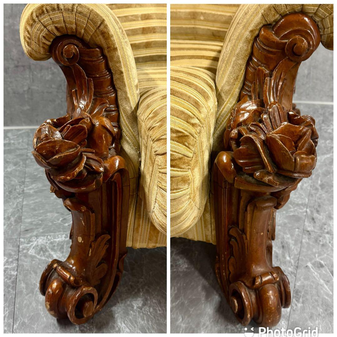 重厚な存在感　中国家具 花梨材 唐木 ソファ チェア 無垢 高級飾り家具　②