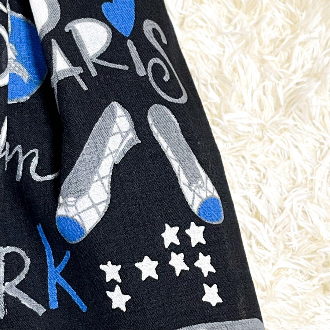 M'S GRACY 街モチーフ タックスカート パリ柄 フレアスカート ドット