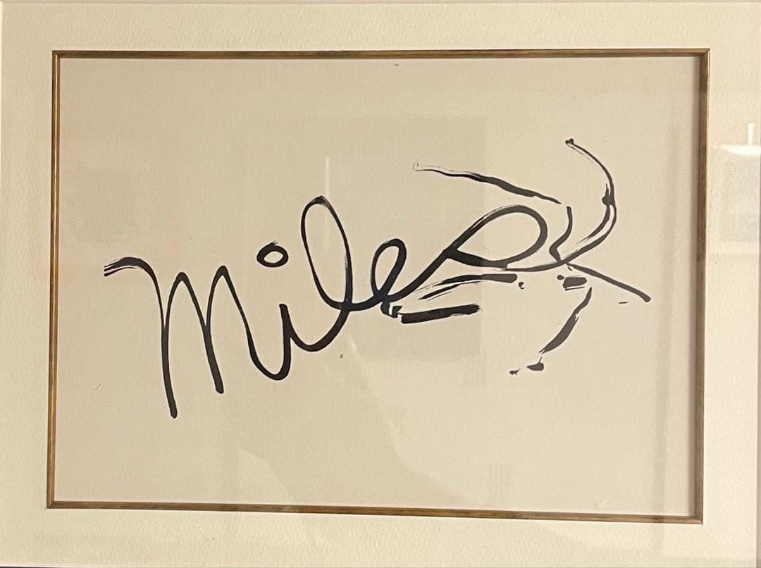 Miles Davis サイン色紙　アート フレーム付き