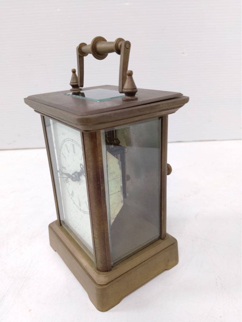 G1791 アンティーク キャリッジクロック 置時計 真鍮製 レトロ インテリア