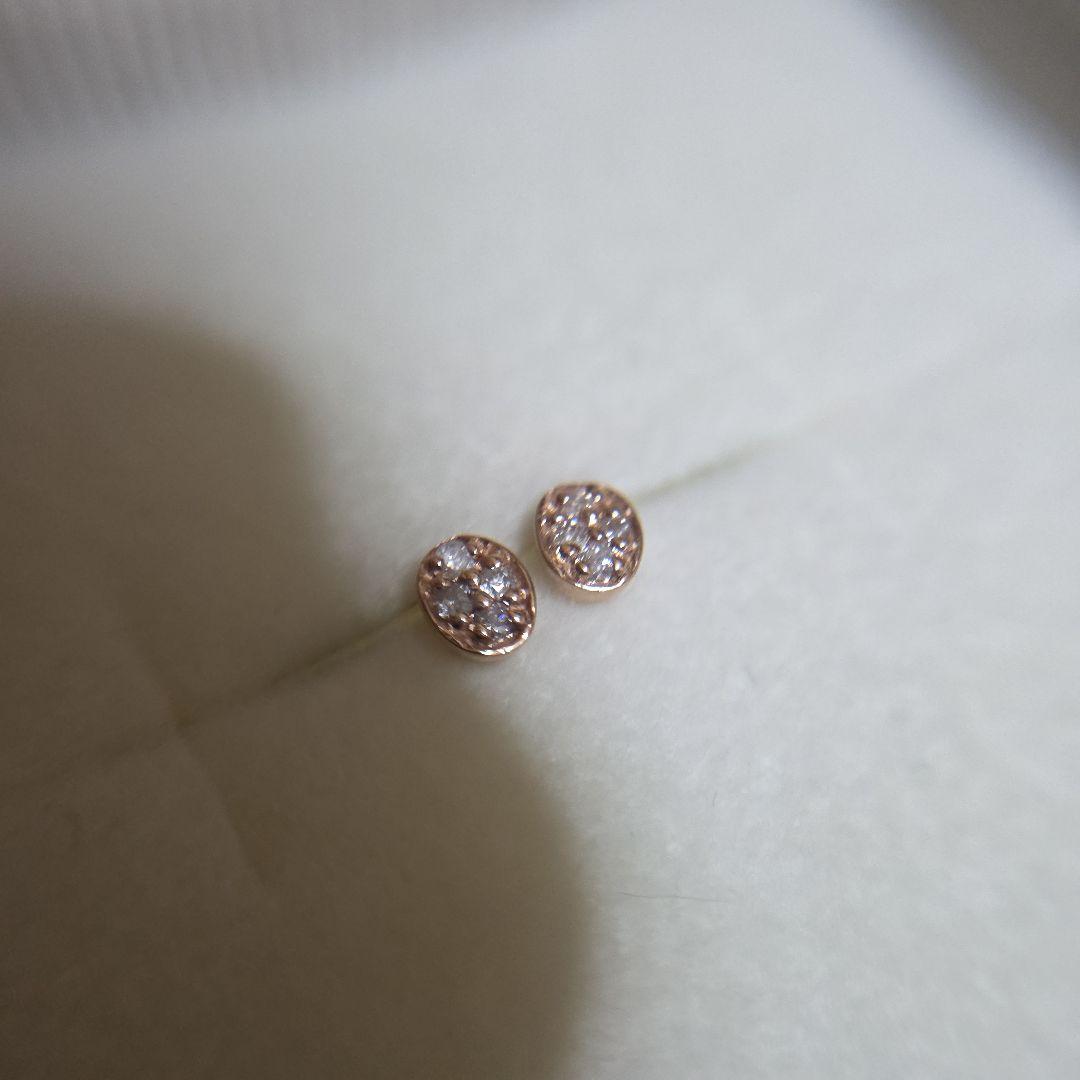 agete オーバル パヴェ ダイヤ ピアス