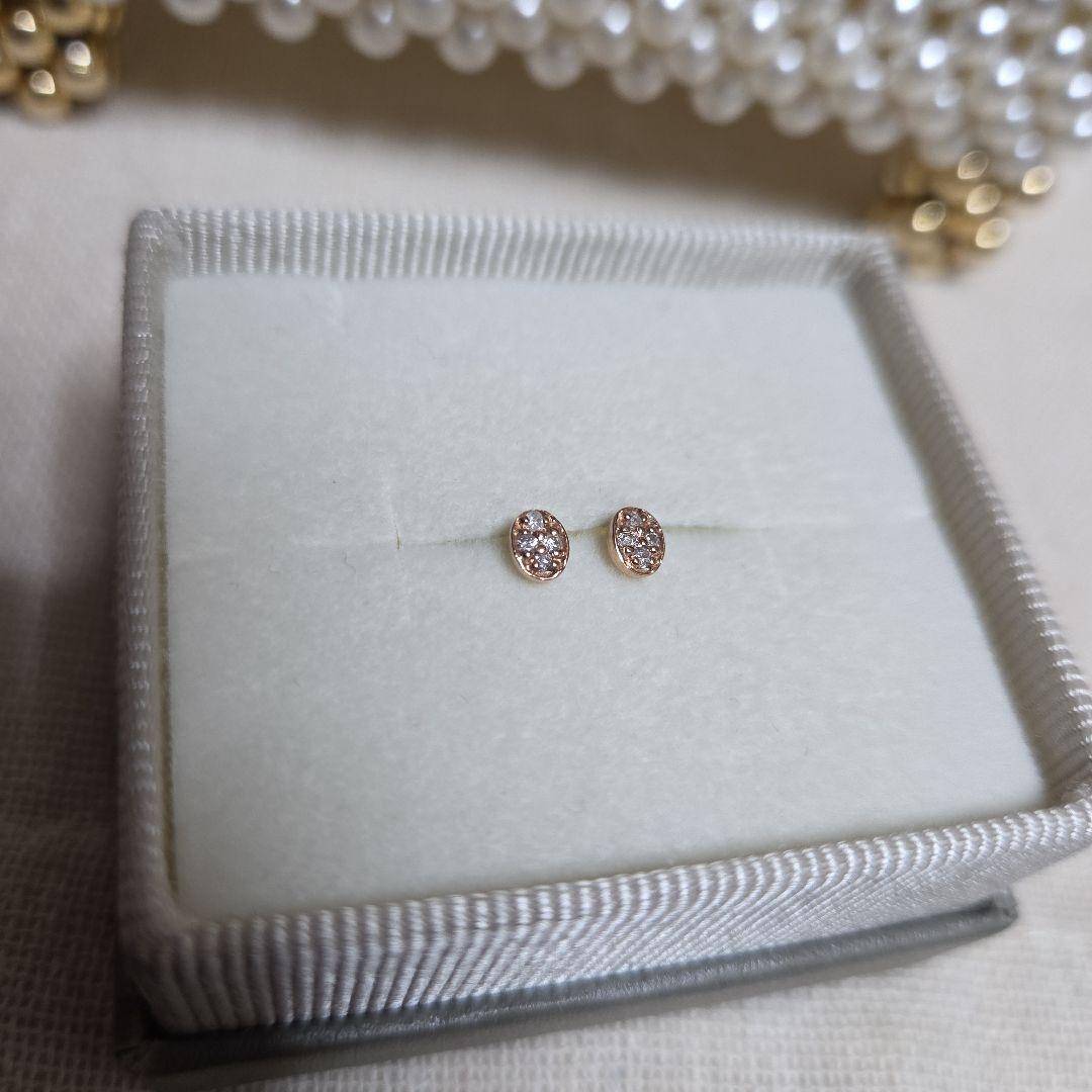 agete オーバル パヴェ ダイヤ ピアス