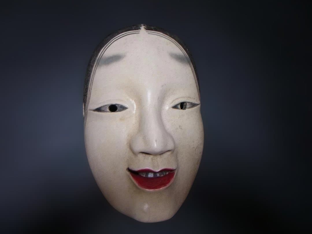 能面小面木製胡粉塗り