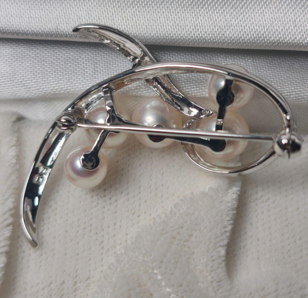 【ピーナッツバター】ミキモト ブローチ パール フォーマル 5珠