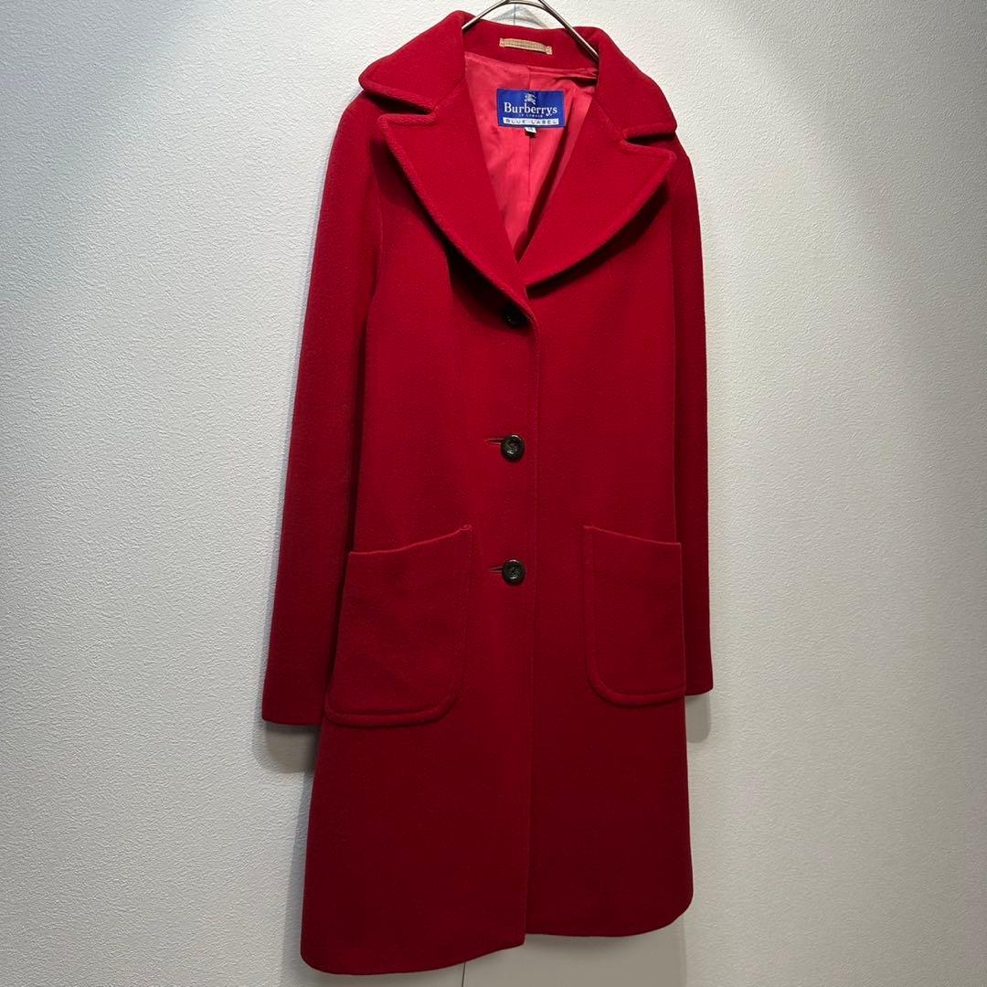 希少 バーバリー ブルーレーベル 上質 ウール デザイン チェスターコート 38