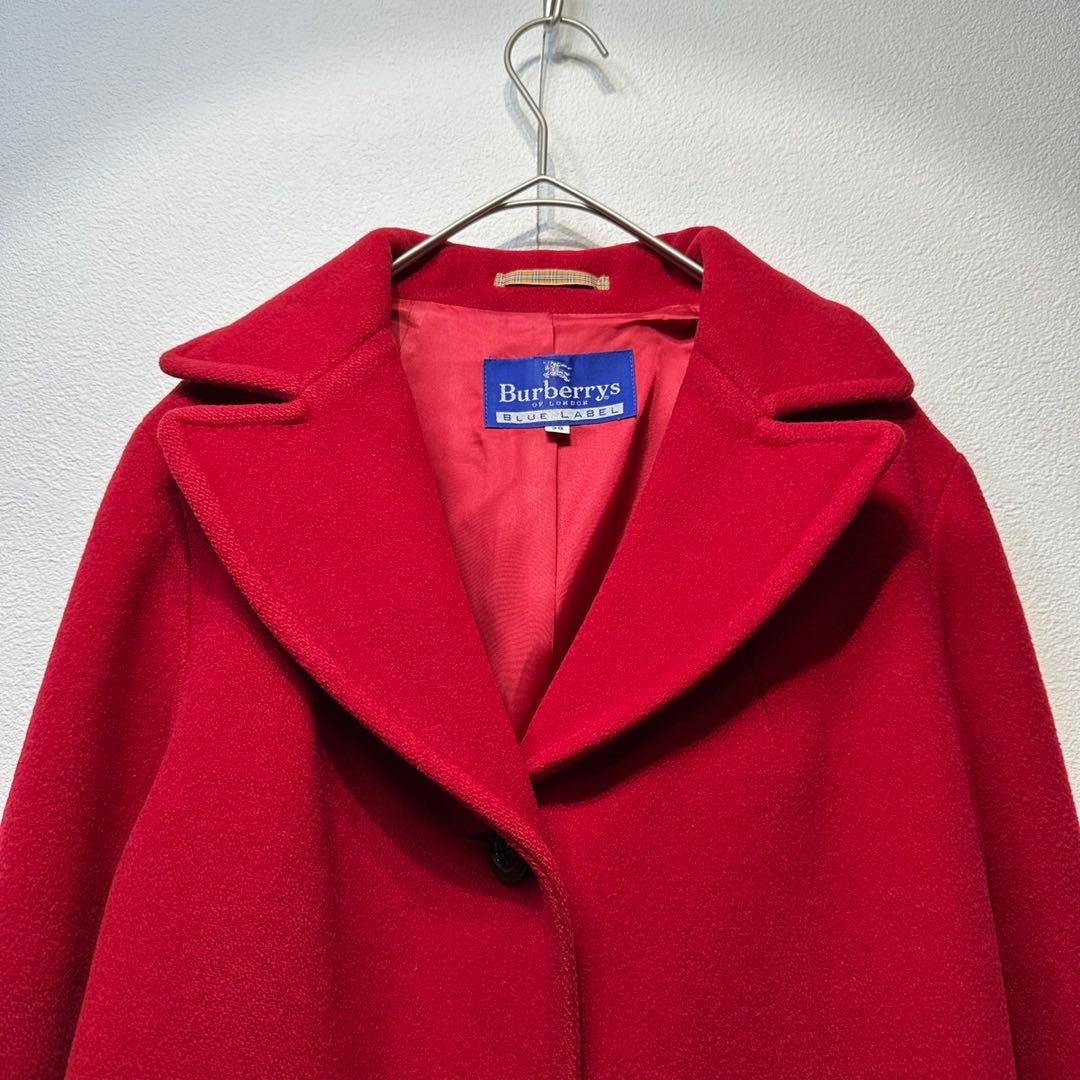 希少 バーバリー ブルーレーベル 上質 ウール デザイン チェスターコート 38