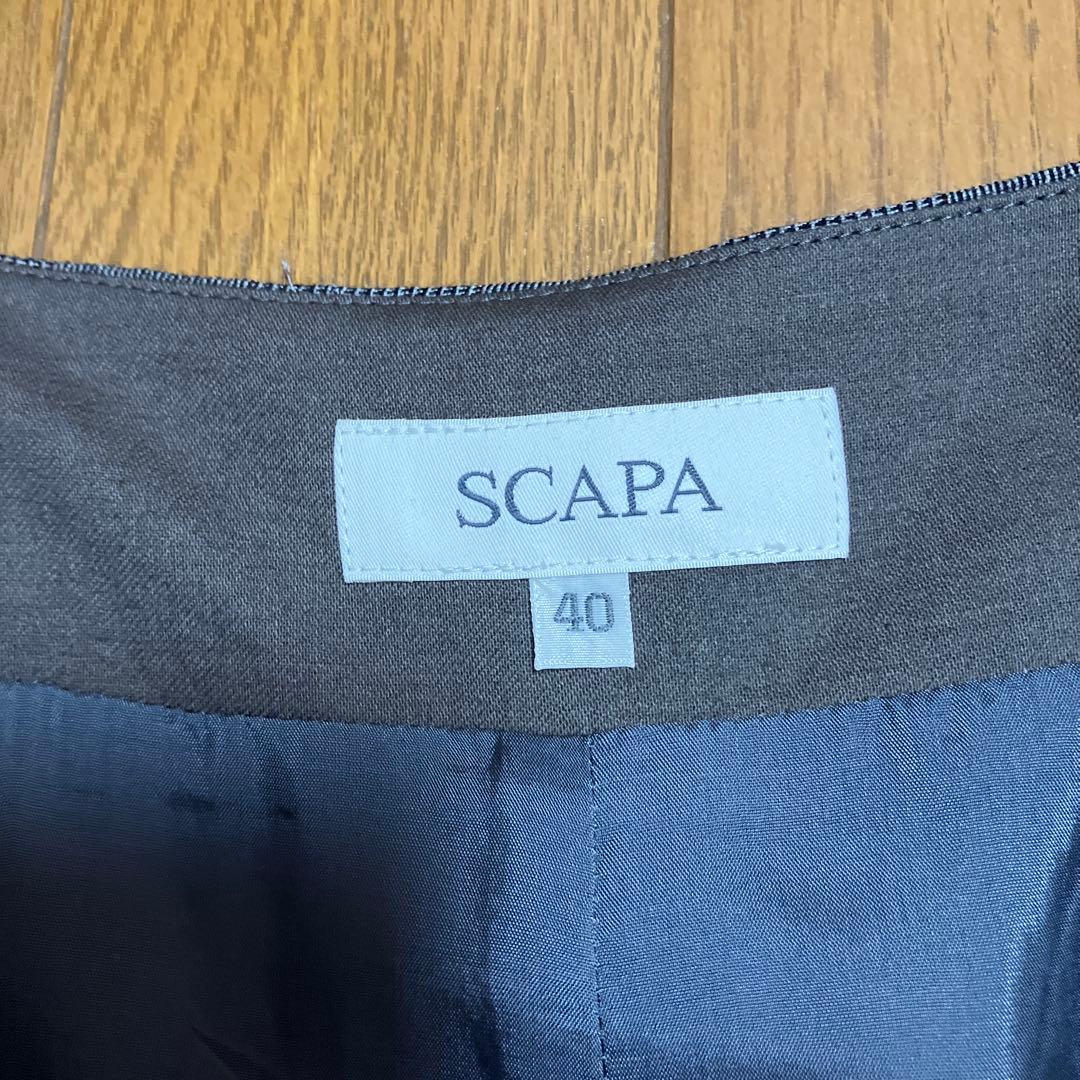 新品、未使用　SCAPＡ　グレンチェックのガウチョパンツ