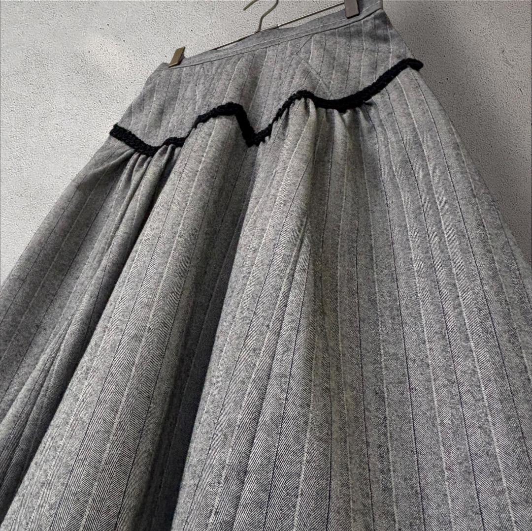 1688【COMME des GARÇONS】フレアスカート ミモレ丈 春秋冬