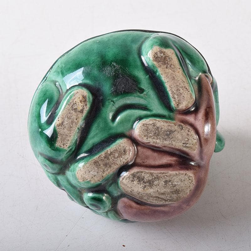 茶道具　九谷焼　九谷岩花造　色絵　獅子　香合　共布　共箱　V　R8226