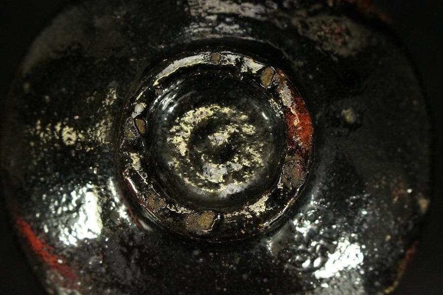 茶道具 黒楽茶碗 野点 小服茶碗(A420)