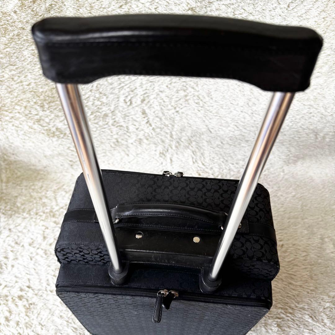 コーチ　キャリーケース　シグネチャー　ストライプ　ビジネス　トラベル　ブラック