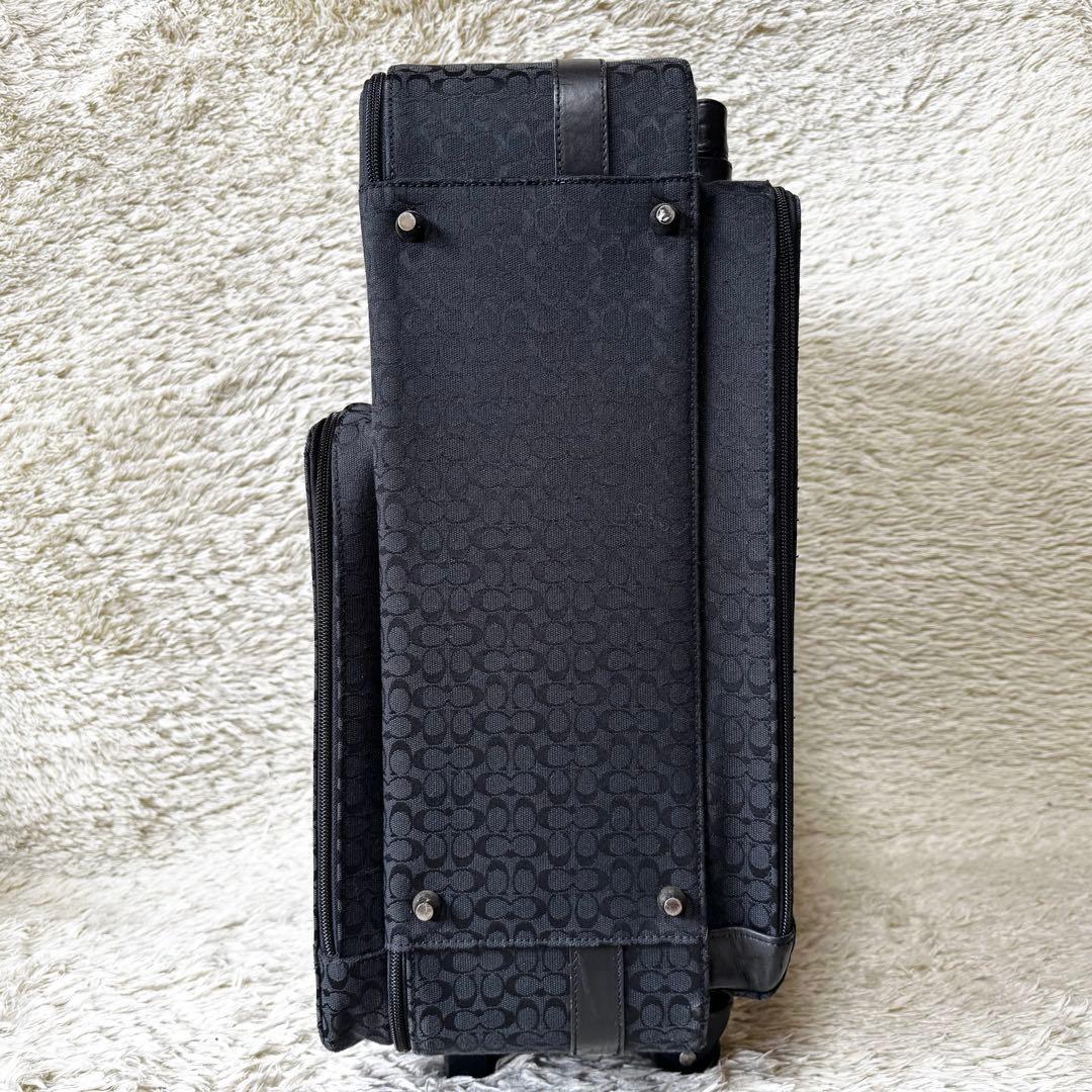 コーチ　キャリーケース　シグネチャー　ストライプ　ビジネス　トラベル　ブラック