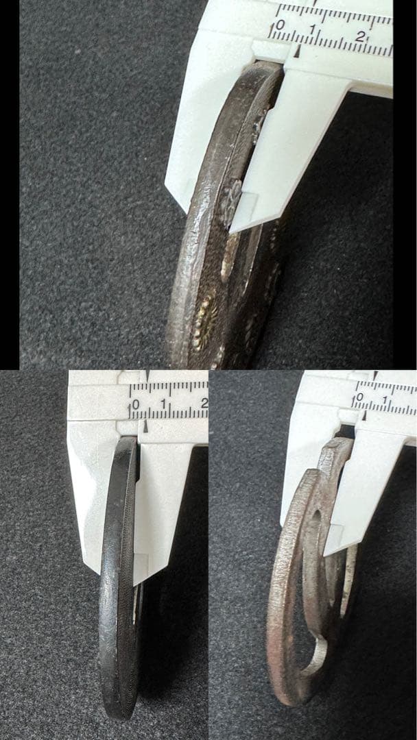 古美術　鉄地鍔三点まとめ　B 透鍔など　刀装具