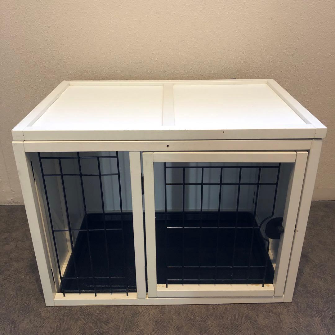 ペットケージ　サークル　小型犬　木製　ホワイト　犬用ケージ ウッディサークル