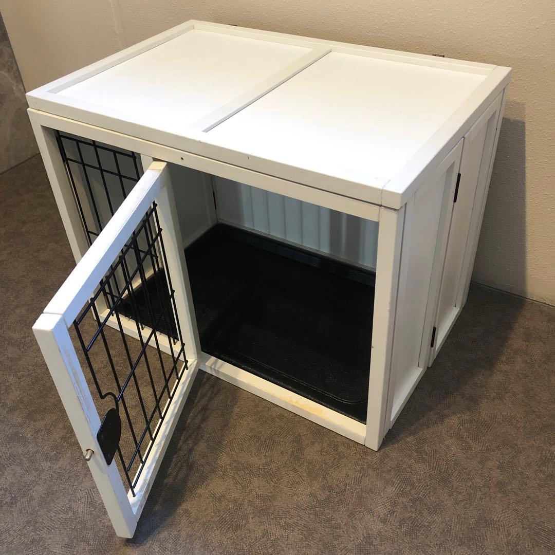 ペットケージ　サークル　小型犬　木製　ホワイト　犬用ケージ ウッディサークル