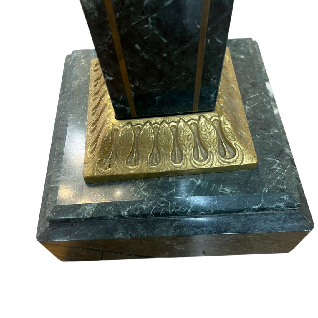 超希少　大理石　金彩装飾　ライオン彫刻　台座