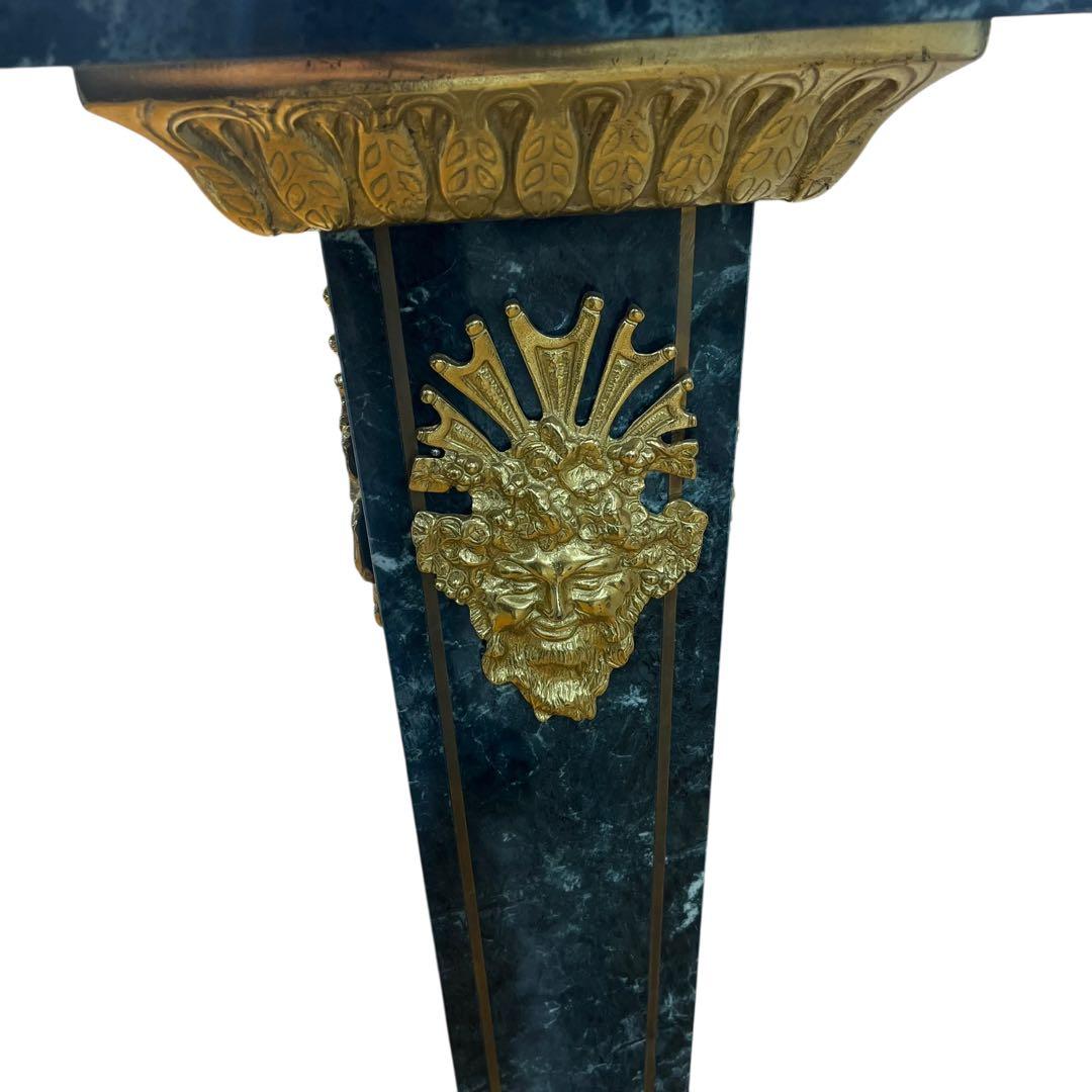 超希少　大理石　金彩装飾　ライオン彫刻　台座