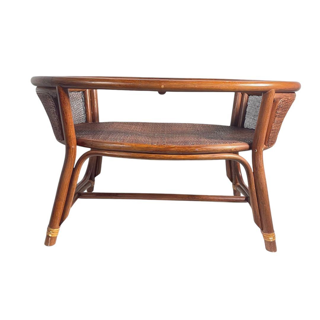 HR426 【レアデザイン】籐　ラタン　サイドテーブル　センターテーブル