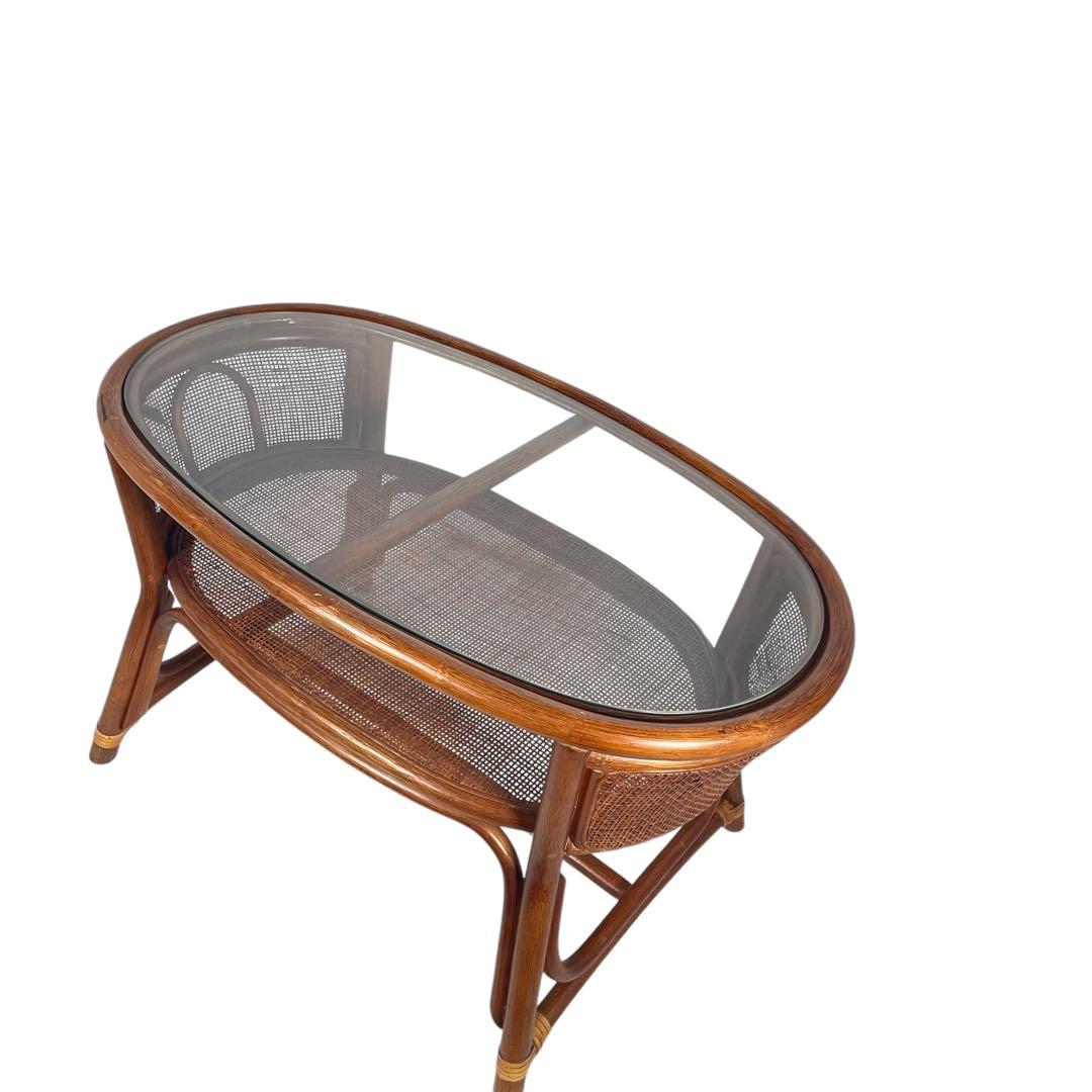 HR426 【レアデザイン】籐　ラタン　サイドテーブル　センターテーブル