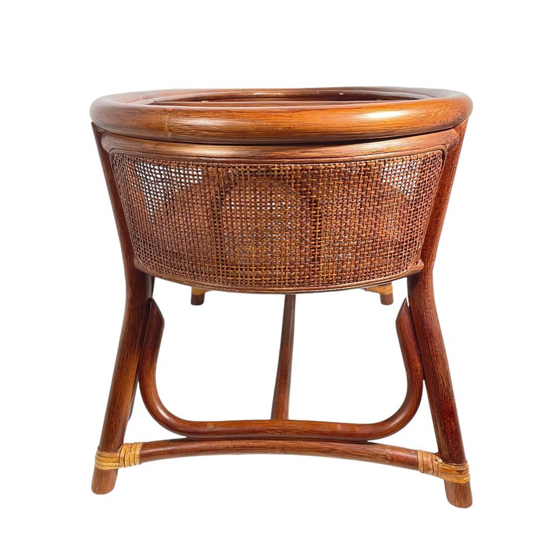HR426 【レアデザイン】籐　ラタン　サイドテーブル　センターテーブル