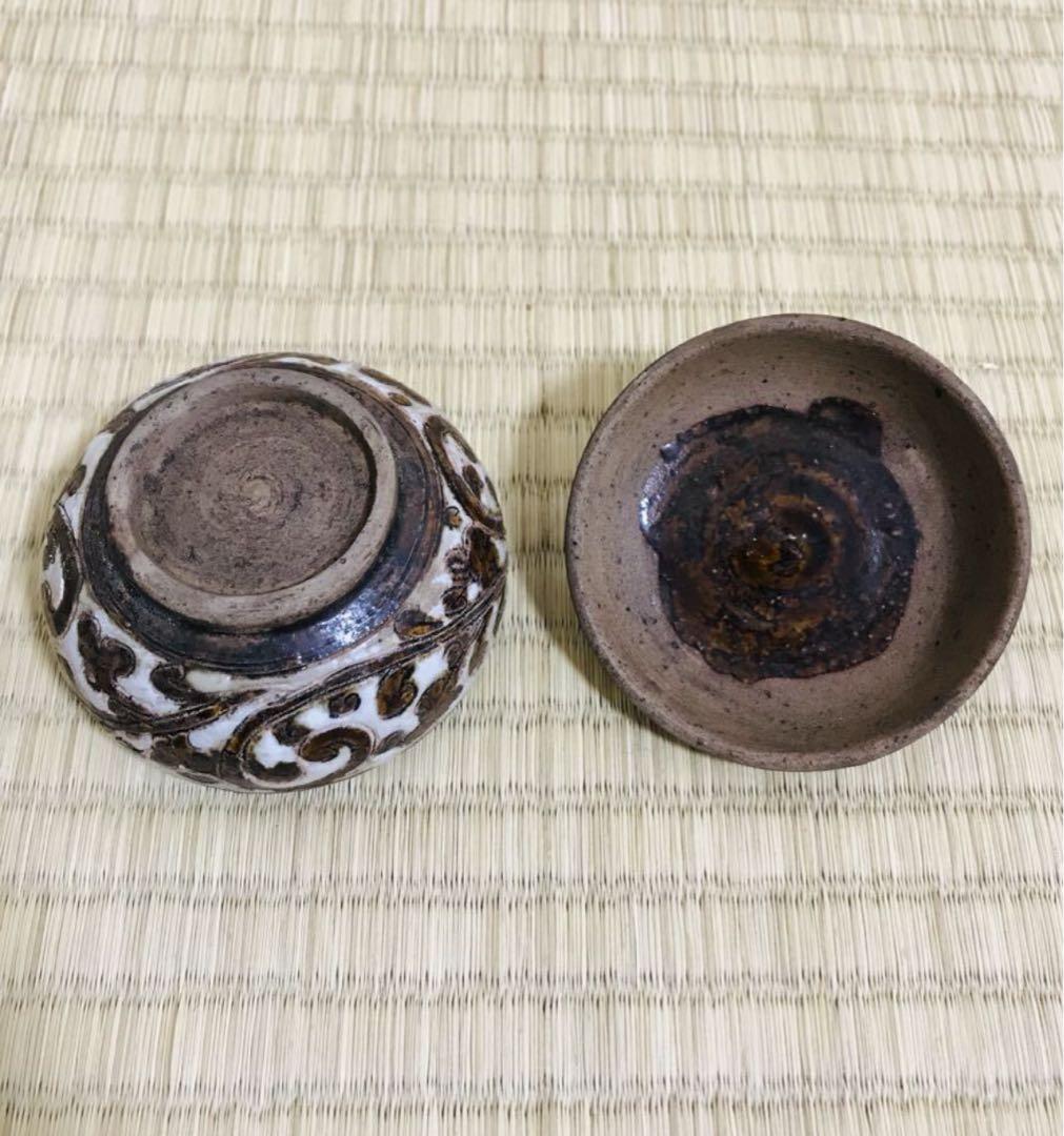 スンコロク　香合　タイ 宋胡録　箱付き　茶道具 　陶器製の蓋付き容器 木箱付き