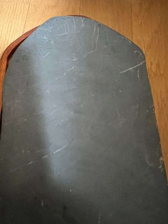 唐硯　古緑端渓硯 すずり 硯石 木台付き