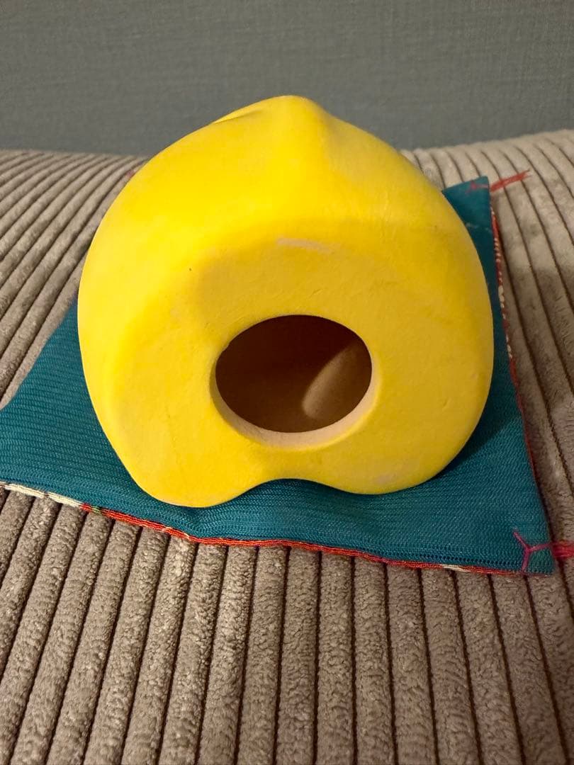 湯布院招き猫抽選品　輪葉葉黄色の招き猫 置物