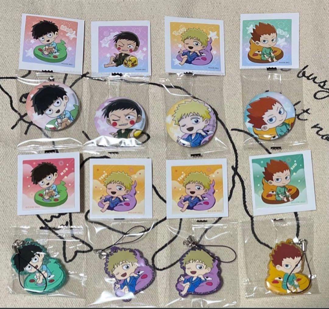 モブサイコ100 缶バッジ&ラバーストラップ&フィギュアセット