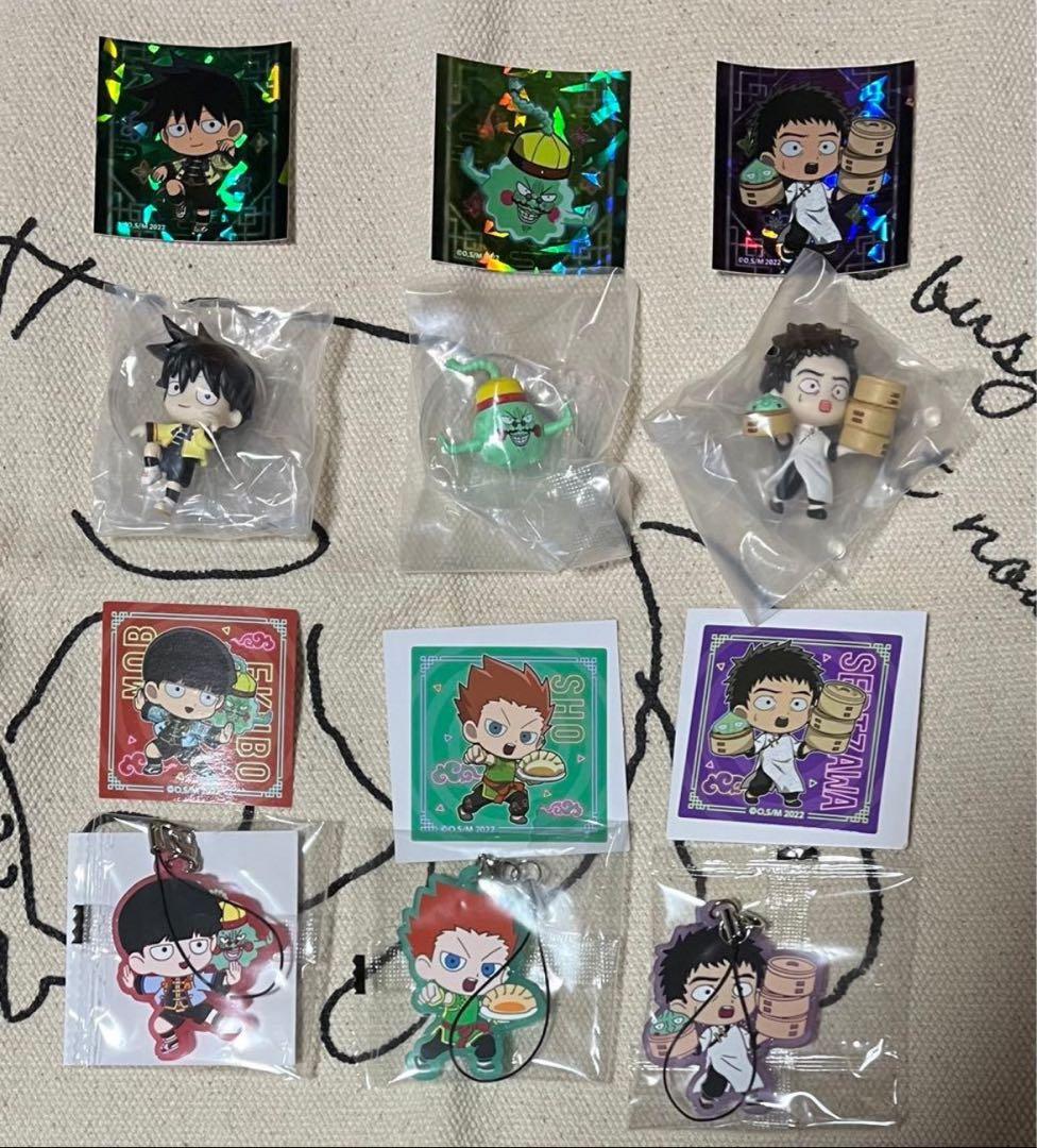 モブサイコ100 缶バッジ&ラバーストラップ&フィギュアセット