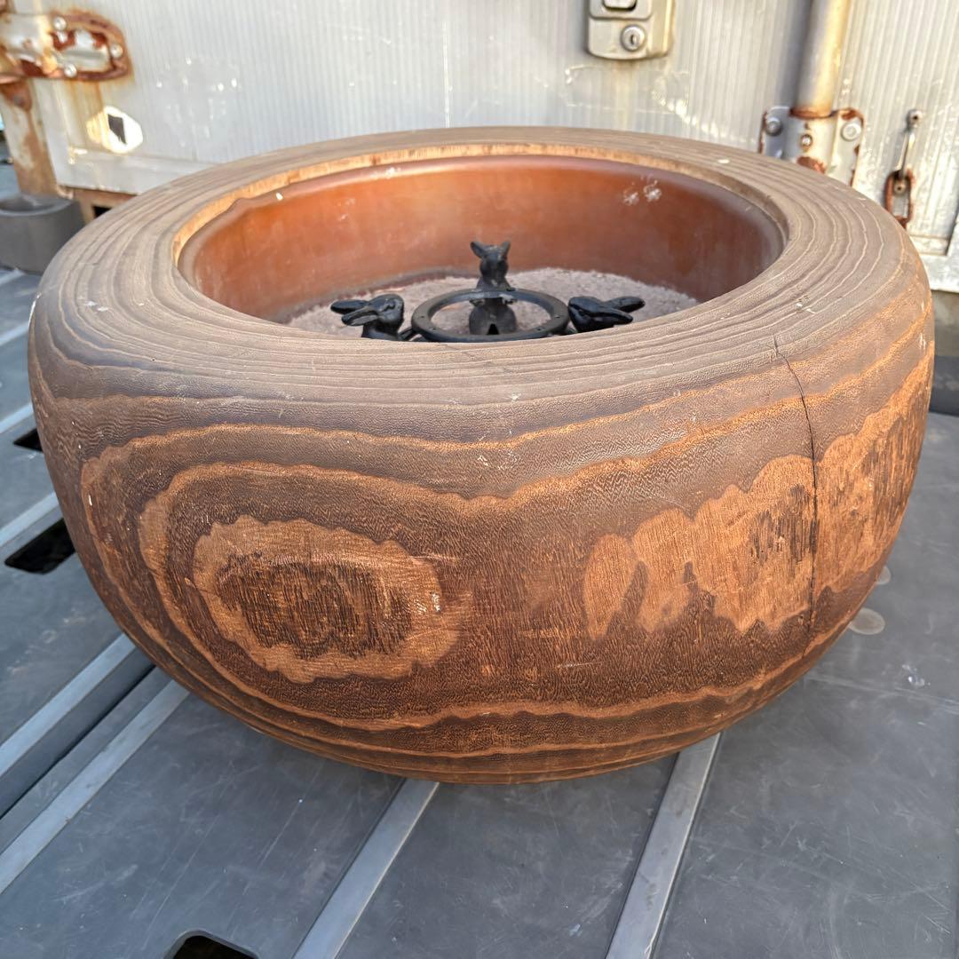 火鉢 うさぎ五徳付　手炙り 木製 工芸品 古道具 レトロ アンティーク 古民具