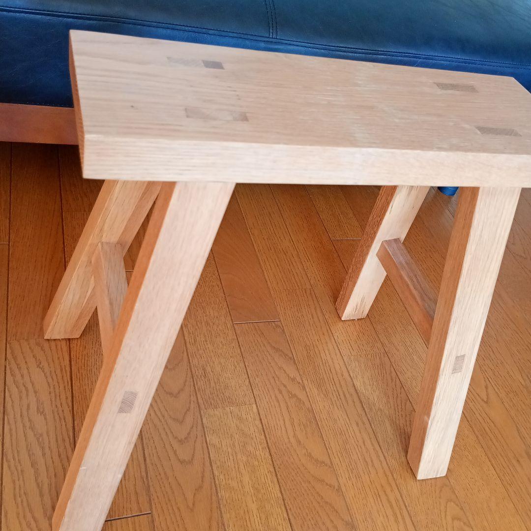【お値下げ中】無印良品の無垢材ベンチ・小　オーク材　木製　サイドテーブル