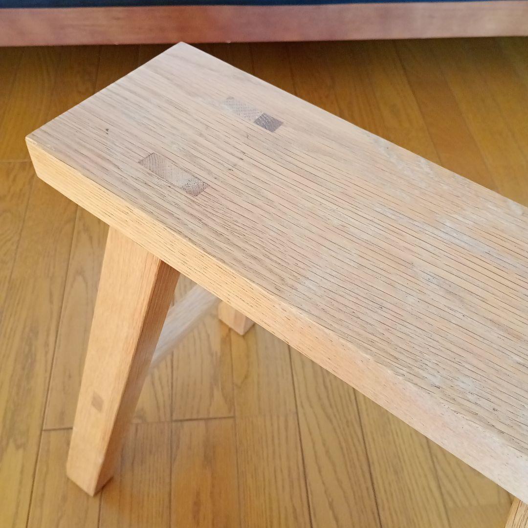 【お値下げ中】無印良品の無垢材ベンチ・小　オーク材　木製　サイドテーブル