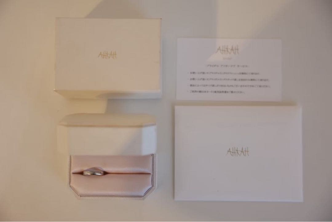 【AHKAH 】プラチナリング 7.5号 結婚指輪 証明書付き