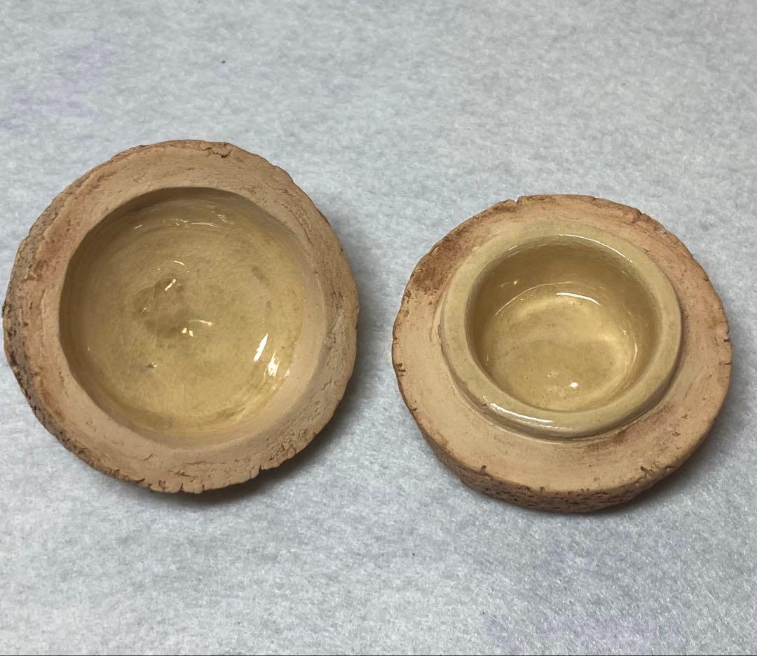 B264h 「わらぐろ香合」佐々木二六作　二六焼　共布共箱　茶道具　愛媛　天神蟹