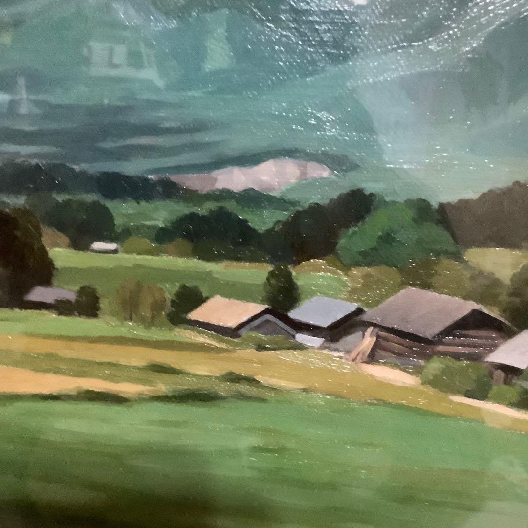 【真作】　池田正文　（甲斐路初夏）　油絵　8号　師:安井曾太郎 芸大油画科卒