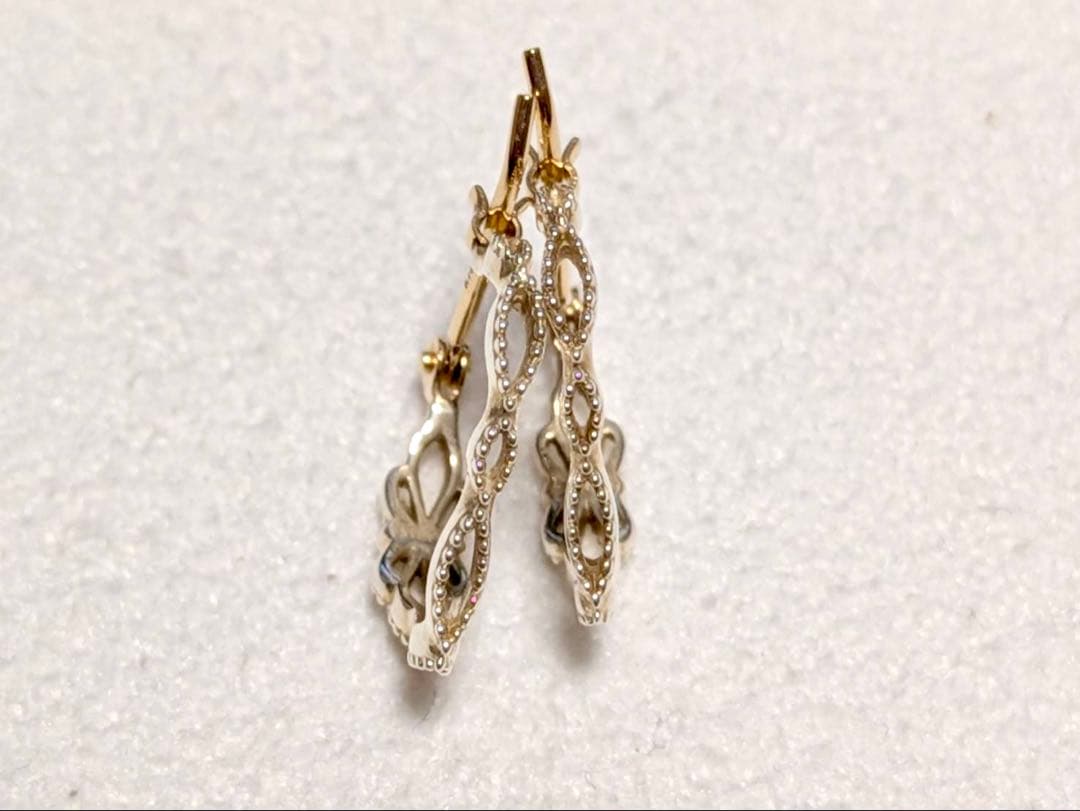 agete シルバーK10フープピアス