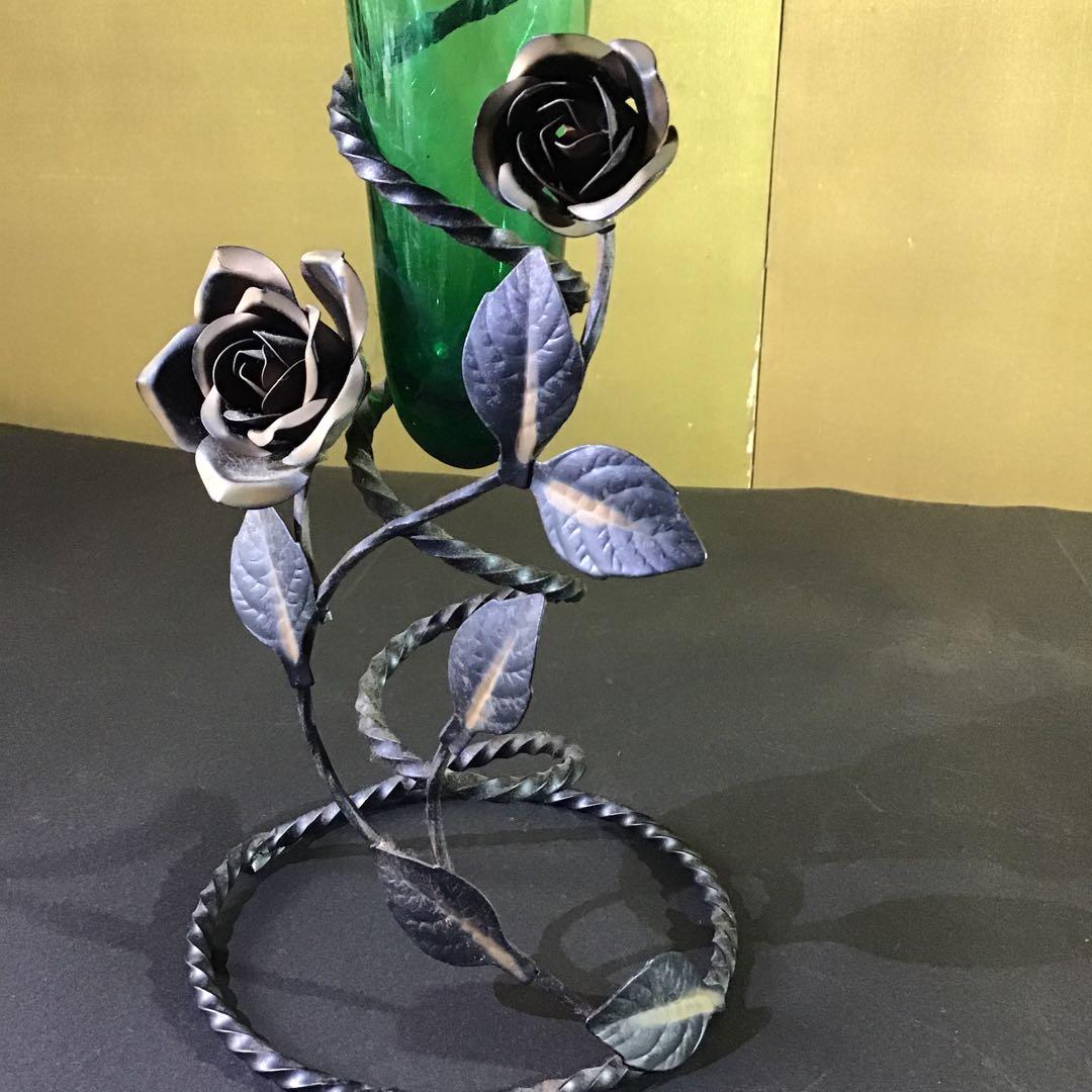 アンティーク　花卉アールヌーヴォー「薔薇」　薔薇蔓(鉄製). 玄3