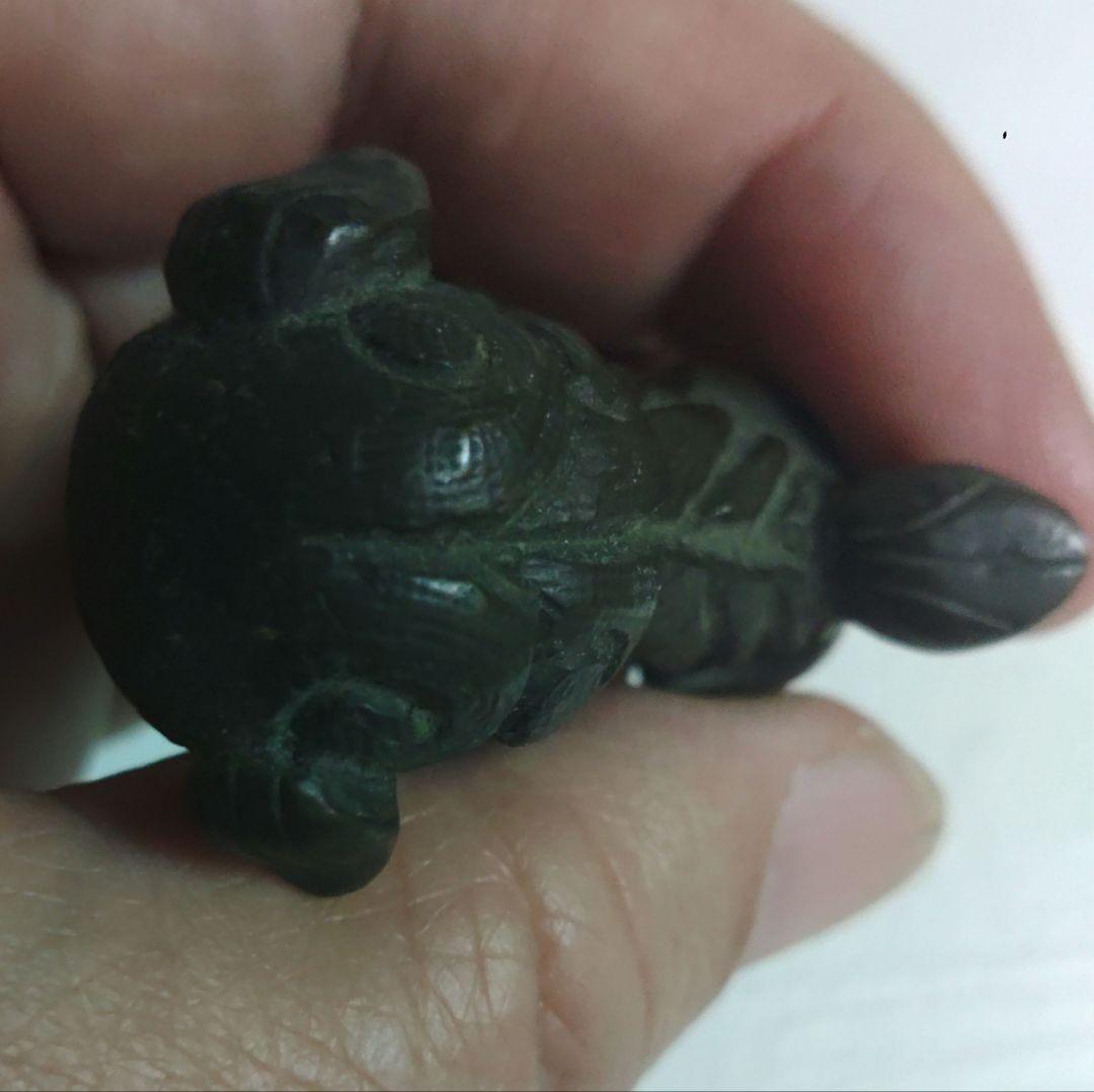 清朝　中国　古銅製　獅子　置物　イ10