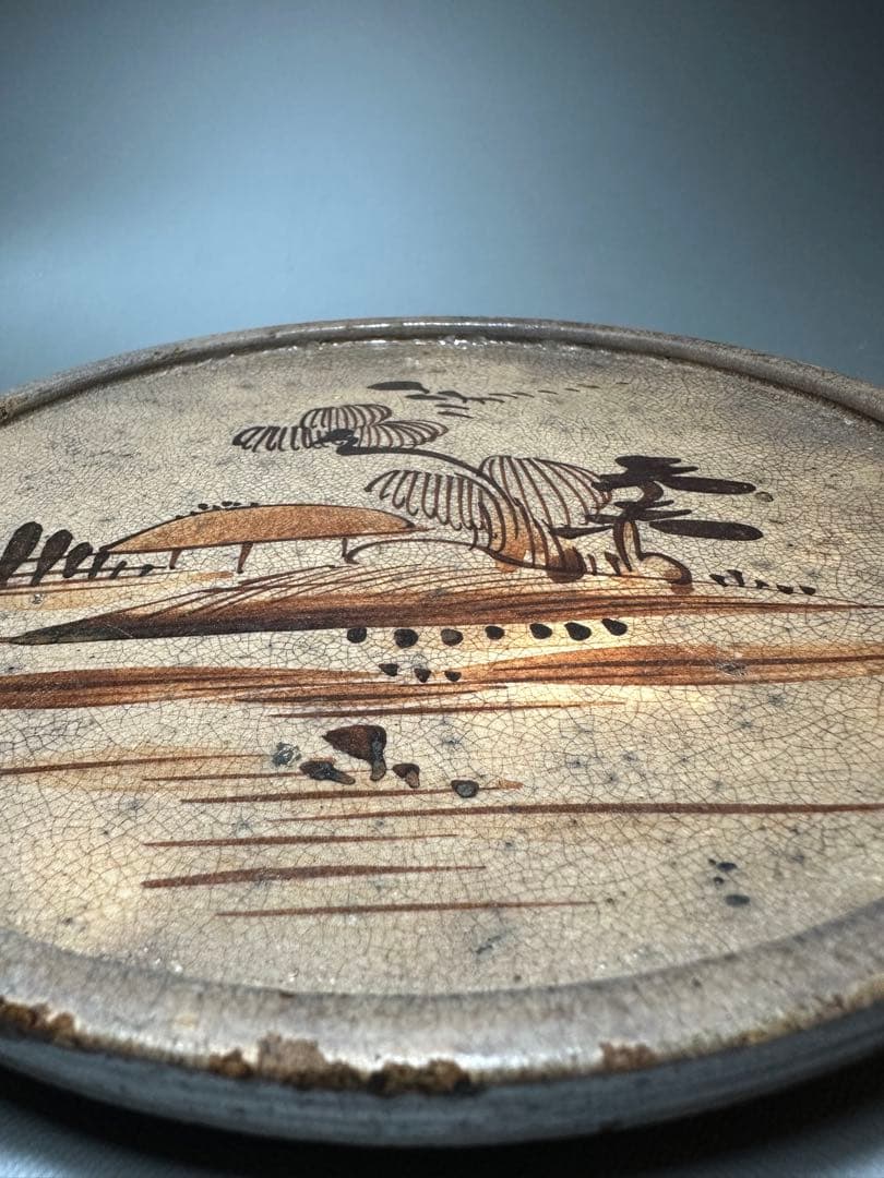 瀬戸　行燈皿　油皿　絵瀬戸　検索:灯火器　江戸時代後期