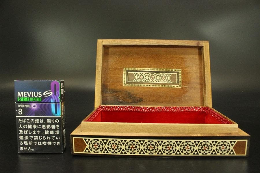 高幾何学模様 象嵌 箱(ZE365)