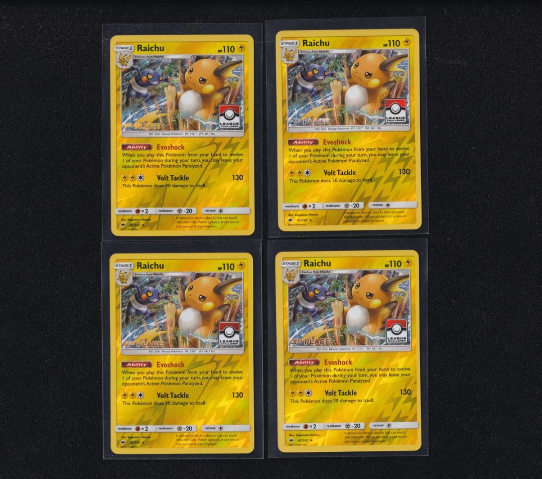 英版ライチュウ LeaguePromo 1ST-4TH PLACE 4枚セット