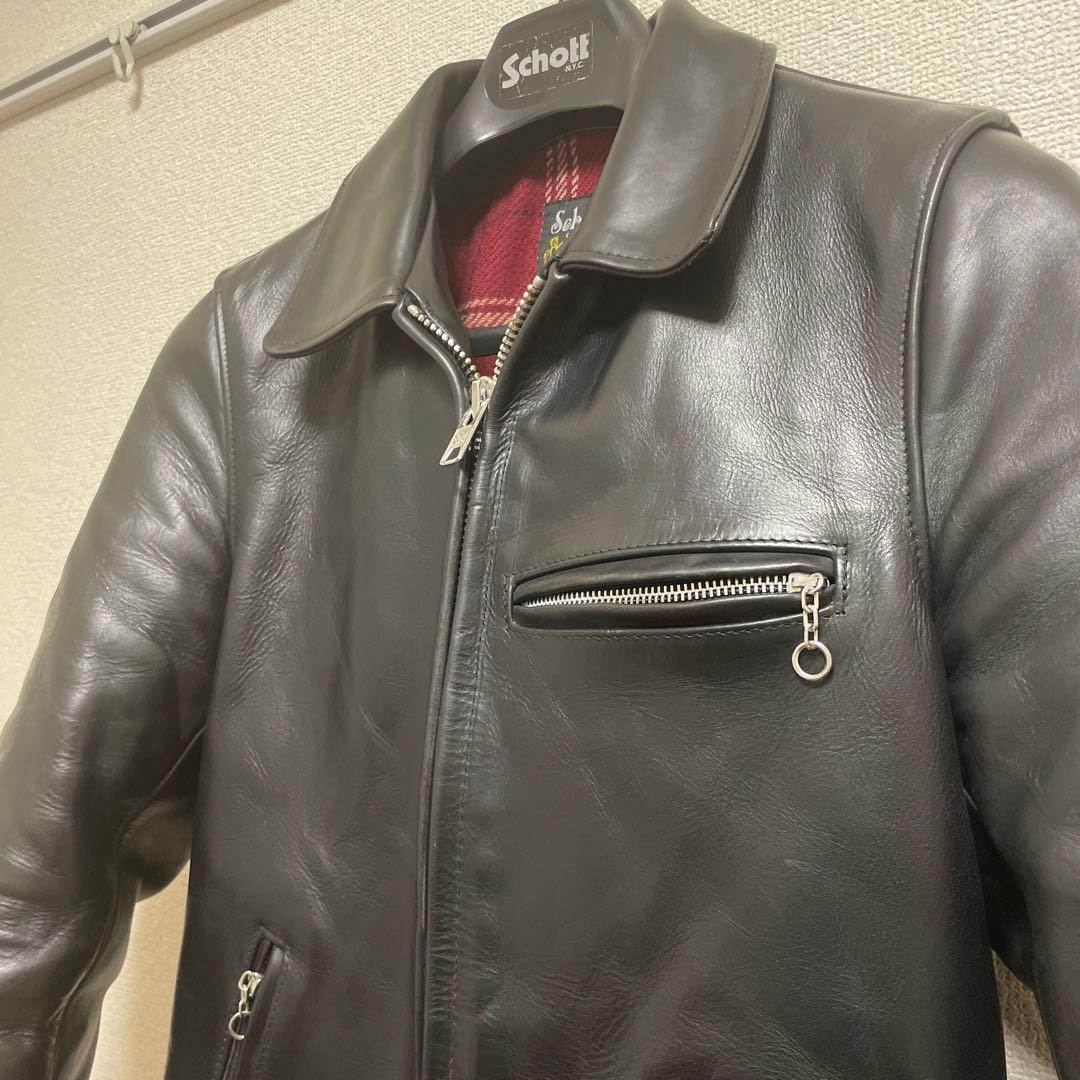 ショット　ライダース　黒　6103us クロムエクセル　茶芯