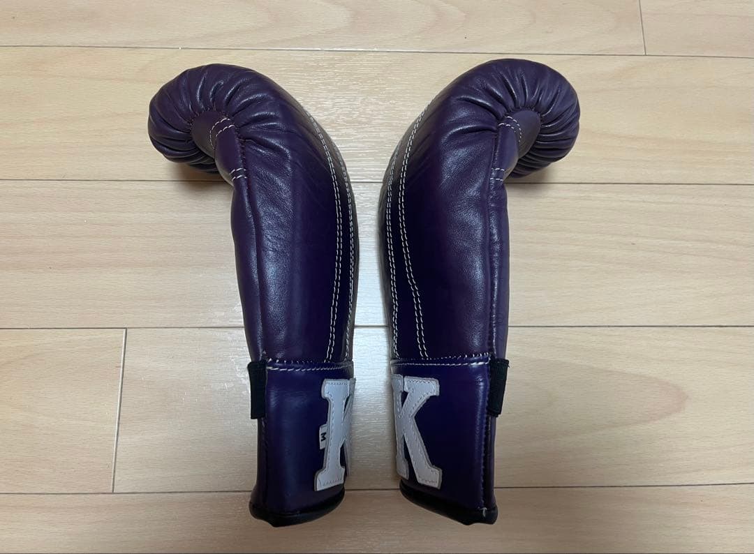 本革製「K」パンチンググローブ Mサイズ　紫